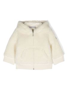 Moncler Enfant hoodie en polaire à fermeture zippée - Blanc