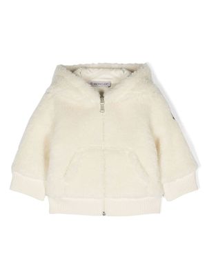 Moncler Enfant hoodie en polaire à fermeture zippée - Blanc Moncler Enfant hoodie en polaire à fermeture zippée - Blanc