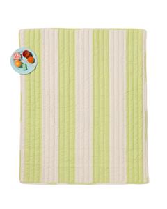 HEMA Picknickkleed 170x135cm Gewatteerd Strepen (lichtgroen)