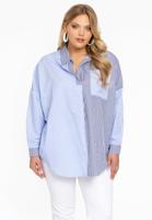 Yoek Blouse RIGA | Blauw | Maat 50/52 Yoek Blouse RIGA | Blauw | Maat 50/52