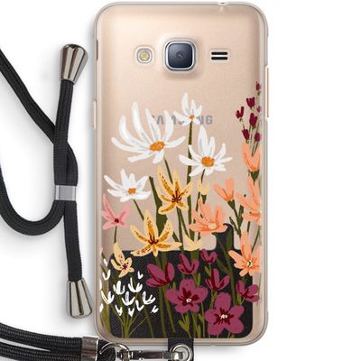 Painted wildflowers: Samsung Galaxy J3 (2016) Transparant Hoesje met koord