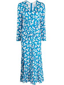 DVF Diane von Furstenberg robe longue à design cache-cœur - Bleu