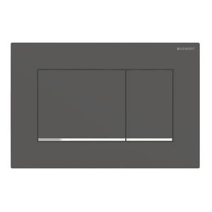 Geberit Sigma 30 bedieningspaneel mat zwart/chroom voor Sigma reservoirs 8cm (UP720) en 12cm (UP320)