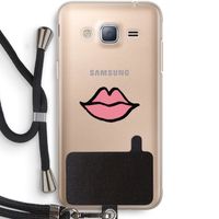 Kusje: Samsung Galaxy J3 (2016) Transparant Hoesje met koord