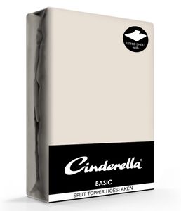 Cinderella Splittopper Hoeslaken Basic Percaline Taupe-200 x 210 cm