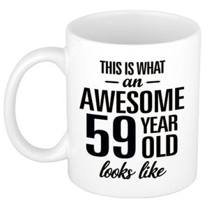 Awesome 59 year cadeau mok / beker 300 ml