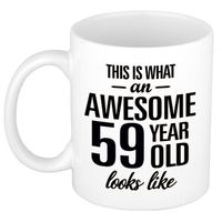 Awesome 59 year cadeau mok / beker 300 ml - thumbnail