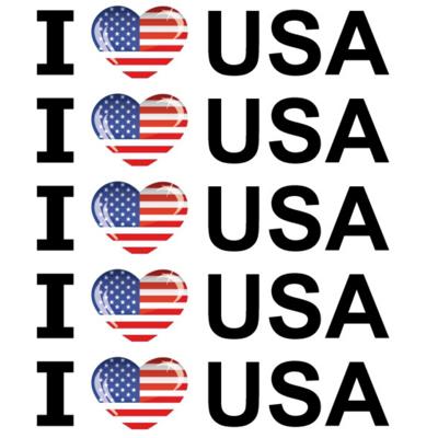 Sticker - 20x - I love USA - 19 x 4 cm - Amerika - landenthema