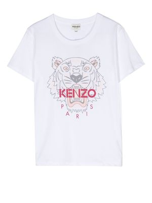 Kenzo Kids t-shirt à logo imprimé - Blanc