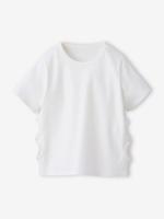 T-shirt voor meisjes met ajourdetails aan de zijkanten JONEN ecru