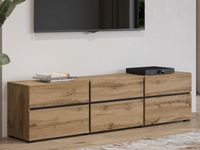 Tv-meubel CROSSAIR 3 klapdeuren 3 lades wotan eik