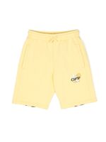 Off-White Kids short à taille à lien de resserrage - Jaune