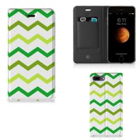 Apple iPhone 7 Plus | 8 Plus | Hoesje met Magneet | Zigzag Groen