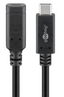 Enzo Goobay usb-c male - usb-c female verlengkabel | 1m zwart - 9550230