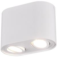 LED Plafondlamp 2-lichts GU10 Fitting Rechthoek - Mat Wit Aluminium