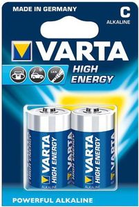 2 x Varta High Energy Alkaline Baby C batterijen