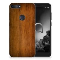 Alcatel 1S (2019) | Bumper Hoesje | Donker Hout