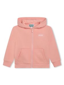 Kenzo Kids hoodie zippé à logo imprimé - Rose