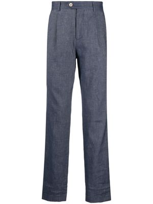 Brunello Cucinelli pantalon de costume en coton - Bleu