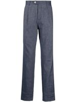 Brunello Cucinelli pantalon de costume en coton - Bleu