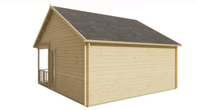 Blokhut - Tuinhuis Olaug | 44 mm | vuren bruin geïmpregneerd