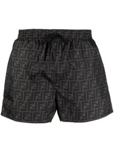 FENDI short de bain à logo FF imprimé - Noir