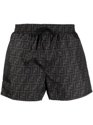 FENDI short de bain à logo FF imprimé - Noir