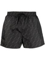 FENDI short de bain à logo FF imprimé - Noir
