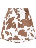Almaz jupe en jean à imprimé animalier - Blanc