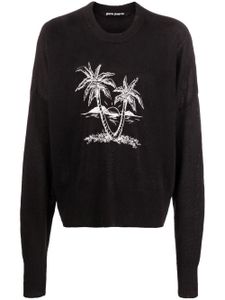 Palm Angels pull en lin à imprimé Palm Tree - Noir