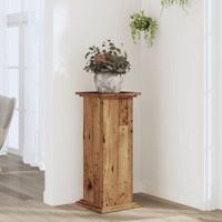 VidaXL Plantenstandaard 33x33x80 cm bewerkt hout oud houtkleurig