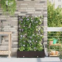 VidaXL Tuin bloempot 2 pcs bruin 80 x 40 x 125,5 cm staal
