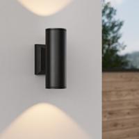 Hulda LED Wandlamp - IP65 - Dimbaar - Excl. GU10 - Up & Downlight - Cilindervormig - Zwart - Binnen en Buiten - Aluminium