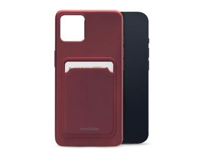 Mobilize Mobilize Rubber Gelly Card Case Apple iPhone 13 Matt Bordeaux