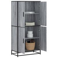 Hoge kast 68x35x139 cm bewerkt hout grijs sonoma eikenkleurig