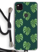 Monstera leaves: Pixel 4a 5G Transparant Hoesje met koord