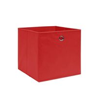 The Living Store Opvouwbare Opbergboxen - Nonwoven Stof - 28 x 28 x 28 cm - Rood - thumbnail