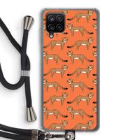 Cheetah: Samsung Galaxy A12 Transparant Hoesje met koord