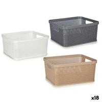 Veelzijdige mand Kipit 4710 4710 Wit Beige Grijs Plastic 2,5 L (18 Stuks)