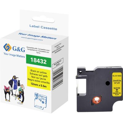 G&G Labeltape Vinyl Tapekleur: Geel Tekstkleur: Zwart 12 mm 5.5 m
