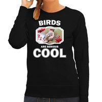 Dieren pestvogel sweater zwart dames - birds are cool trui