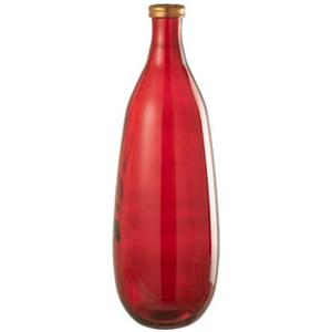 J-Line vaas Goud Boord - glas - rood - large