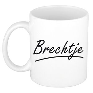 Naam cadeau mok / beker Brechtje met sierlijke letters 300 ml