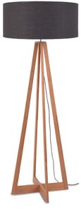 Good&Mojo Vloerlamp 'Everest' Bamboe en Eco linnen, kleur Donkergrijs