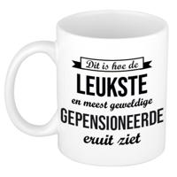 Pensioen thema koffiemok / theebeker - 300 ml - VUT - wit - cadeau