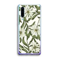 Wit bloemenpatroon: Huawei P30 Transparant Hoesje