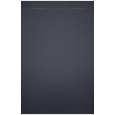 Riho Isola Douchevloer 120x80x3cm Kunstmarmer Leisteen structuur mat antraciet D007007080