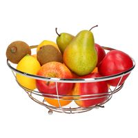 Medium-size fruitschaal Chrome metal rond 28 x 11 cm