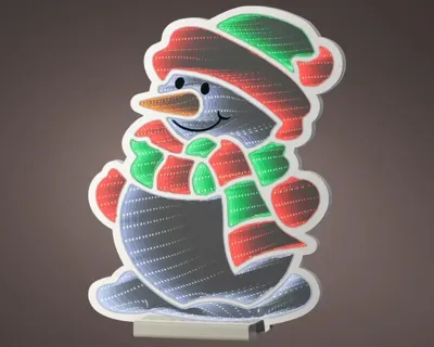 Lumineo kerstverlichting LED Infinity lights sneeuwman 40cm, koel wit
