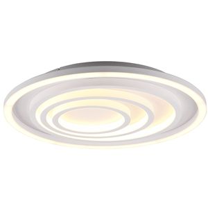 LED Plafondlamp - Plafondverlichting - Trion Kamaro - 40W - Dimbaar - Aanpasbare Kleur - Afstandsbediening - Rond - Mat Wit - Aluminium
